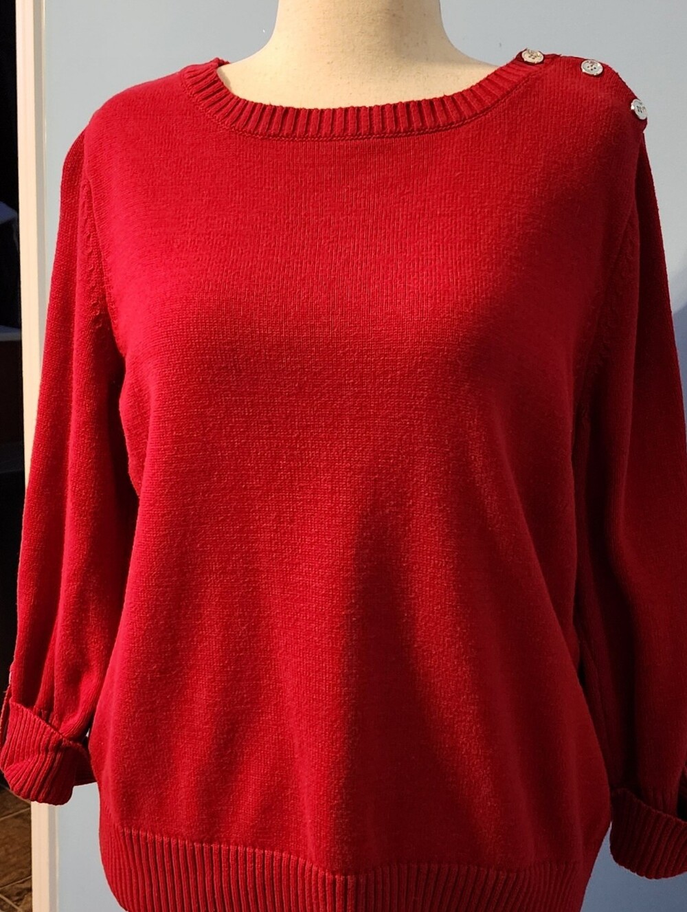 Woman's Red Crewneck Sweater